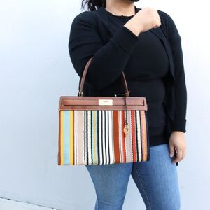 NWT Tory Burch LIMITED EDT Lee Radziwill STRIPE Satchel Bag Tote